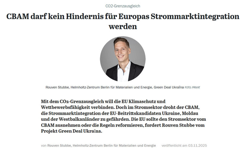 New GDU article: CBAM shouldn`t stand in the way of Europe`s power-market integration